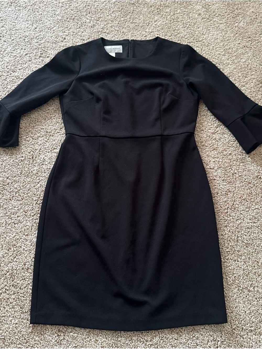 Donna Morgan Black Long Sleeve Sheath Dress